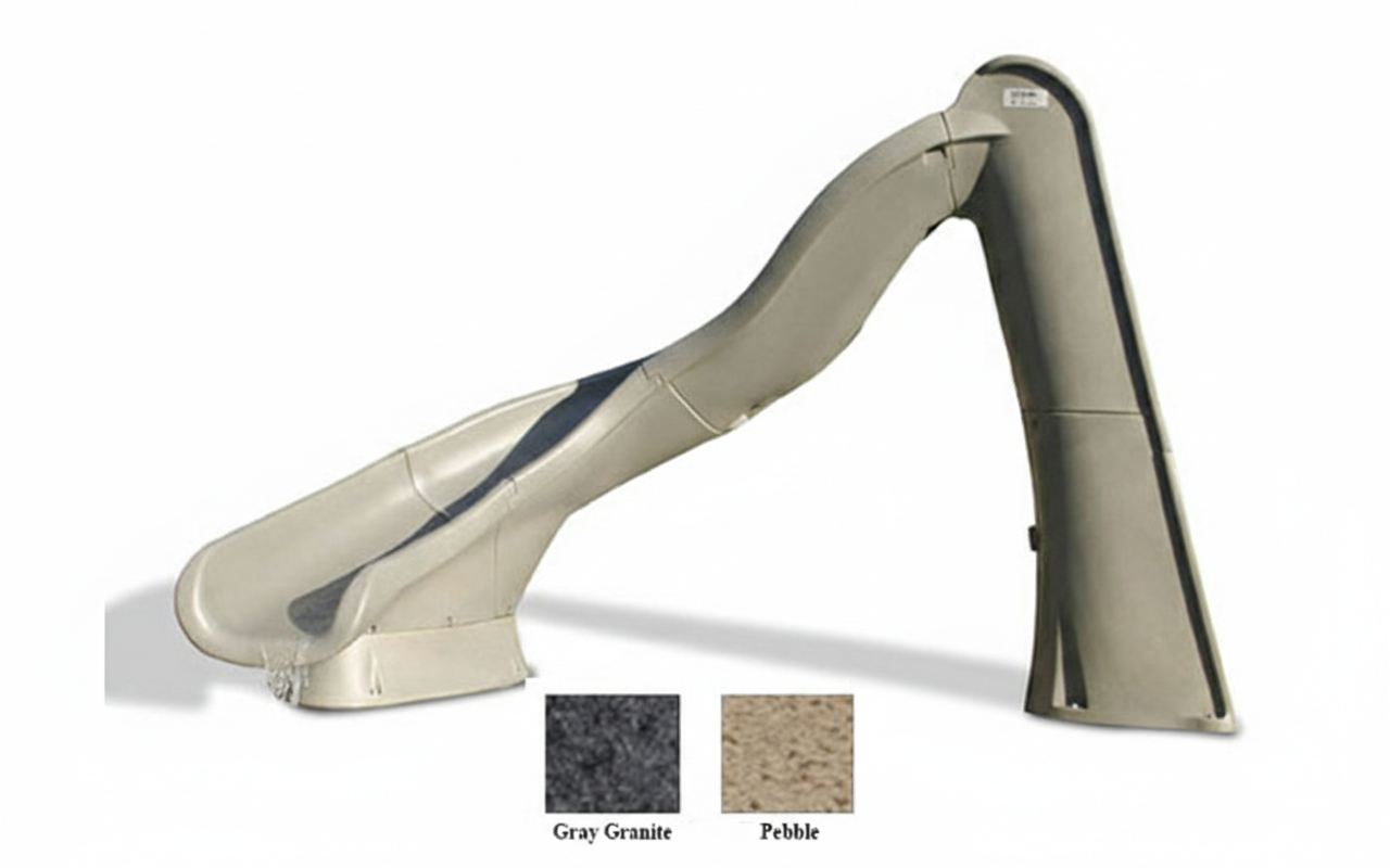 S.R. Smith® TurboTwister® Pool Slide – Gray Granite, Right Turn with Rail, 275 lb Capacity